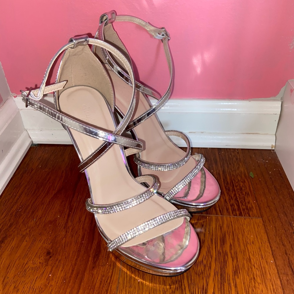 Charlotte Russe Silver Studded Stiletto Heels